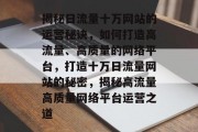揭秘日流量十万网站的运营秘诀，如何打造高流量、高质量的网络平台，打造十万日流量网站的秘密，揭秘高流量高质量网络平台运营之道