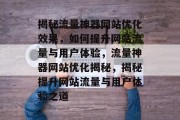 揭秘流量神器网站优化效果，如何提升网站流量与用户体验，流量神器网站优化揭秘，揭秘提升网站流量与用户体验之道