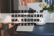 网站流量暴涨助手，揭秘高效提升网站流量的秘诀，流量倍增秘籍，网站流量暴涨攻略