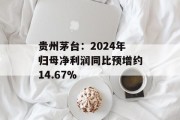 贵州茅台：2024年归母净利润同比预增约14.67%