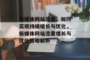 新媒体网站流量，如何实现持续增长与优化，新媒体网站流量增长与优化策略解析