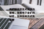 卖矿赚钱的五大原因与策略,发掘地下金矿的秘密,五种获利方式及策略 卖矿赚钱的五大原因与策略,发掘地下金矿的秘密,五种获利方式及策略
