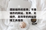 摆脱插件的世界,不用插件的网站,免费、无插件、高效率的网站管理工具推荐 摆脱插件的世界,不用插件的网站,免费、无插件、高效率的网站管理工具推荐