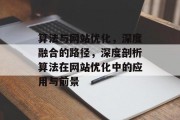 算法与网站优化，深度融合的路径，深度剖析算法在网站优化中的应用与前景