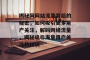 揭秘网网站流量背后的秘密，如何吸引更多用户关注，解码网络流量，揭秘吸引海量用户关注的秘诀