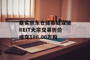 嘉实京东仓储基础设施REIT大宗交易折价成交186.00万股 嘉实京东仓储基础设施REIT大宗交易折价成交186.00万股