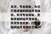 天河，专业赋能，为您打造卓越的网站开发体验，天河专业赋能，定制卓越网站开发体验，天河专业定制，打造卓越网站开发体验之旅