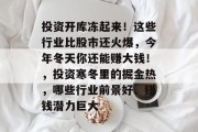 投资开库冻起来！这些行业比股市还火爆，今年冬天你还能赚大钱！，投资寒冬里的掘金热，哪些行业前景好、赚钱潜力巨大