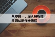 从零到一,深入解析插件网站制作全流程 从零到一,深入解析插件网站制作全流程