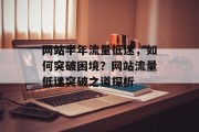 网站半年流量低迷，如何突破困境？网站流量低迷突破之道探析