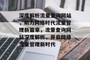 深度解析流量查询网站，助力网络时代流量管理新篇章，流量查询网站深度解析，开启网络流量管理新时代