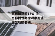 惠而浦涨超13% 消息称博世考虑对惠而浦提出收购要约