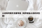 小说如何提升流量等级（如何增加小说的浏览量）