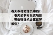 春天农村做什么赚钱？，春天的农村投资项目，哪些赚钱机会正在等着你?