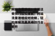 网站流量激增？掌握这些技巧轻松缓解！网站流量激增应对攻略，轻松缓解流量高峰技巧全解析