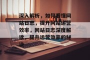 深入解析，如何看懂网站日志，提升网站运营效率，网站日志深度解读，提升运营效率的秘诀
