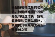 揭秘短视频流量购买网站，如何精准提升视频曝光与粉丝增长，短视频流量购买网站揭秘，精准提升视频曝光与粉丝增长之道