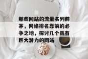 那些网站的流量名列前茅，网络排名靠前的必争之地，探讨几个具有巨大潜力的网站