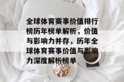 全球体育赛事价值排行榜历年榜单解析，价值与影响力并存，历年全球体育赛事价值与影响力深度解析榜单