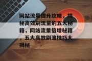 网站流量提升攻略，揭秘高效刷流量的五大秘籍，网站流量倍增秘籍，五大高效刷流技巧大揭秘