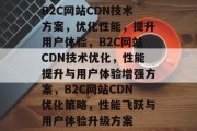 B2C网站CDN技术方案，优化性能，提升用户体验，B2C网站CDN技术优化，性能提升与用户体验增强方案，B2C网站CDN优化策略，性能飞跃与用户体验升级方案