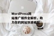WordPress网站推广插件全解析,助力你的网站快速崛起 WordPress网站推广插件全解析,助力你的网站快速崛起