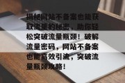 揭秘网站不备案也能获取流量的秘密，助你轻松突破流量瓶颈！破解流量密码，网站不备案也能高效引流，突破流量瓶颈攻略！