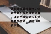 体育赛事营销案例，创新策略引领品牌新高度，创新策略驱动下的体育赛事营销，品牌飞跃新境界