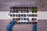 庆阳有许多适合做生意的领域。以下是一些具有潜在盈利潜力的建议,庆阳新兴商机,揭示几个可盈利的商业领域