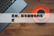 昆明,探寻最赚钱的生意 昆明,探寻最赚钱的生意