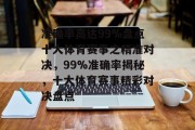 准确率高达99%盘点十大体育赛事之精准对决，99%准确率揭秘，十大体育赛事精彩对决盘点