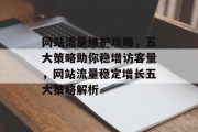 网站流量维护攻略，五大策略助你稳增访客量，网站流量稳定增长五大策略解析