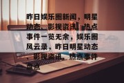 昨日娱乐圈新闻，明星动态、影视资讯、热点事件一览无余，娱乐圈风云录，昨日明星动态、影视资讯、热点事件盘点