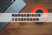 揭秘网站权重4却仅有几百流量的背后真相