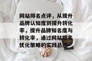网站排名点评，从提升品牌认知度到提升转化率，提升品牌知名度与转化率，通过网站排名优化策略的实践总结