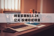 顾家家居拟11.24亿元 投建印尼项目