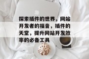 探索插件的世界,网站开发者的福音,插件的天堂,提升网站开发效率的必备工具 探索插件的世界,网站开发者的福音,插件的天堂,提升网站开发效率的必备工具