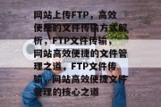 网站上传FTP，高效便捷的文件传输方式解析，FTP文件传输，网站高效便捷的文件管理之道，FTP文件传输，网站高效便捷文件管理的核心之道
