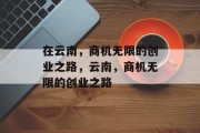 在云南,商机无限的创业之路,云南,商机无限的创业之路