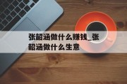 张韶涵做什么赚钱_张韶涵做什么生意