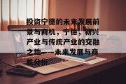 投资宁德的未来发展前景与商机,宁德,新兴产业与传统产业的交融之地——未来发展与商机分析 投资宁德的未来发展前景与商机,宁德,新兴产业与传统产业的交融之地——未来发展与商机分析