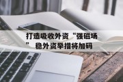 打造吸收外资“强磁场” 稳外资举措将加码 打造吸收外资“强磁场” 稳外资举措将加码