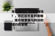 郊区超市应该如何赚钱?,郊区超市盈利策略,提升销售额与利润的技巧和策略 郊区超市应该如何赚钱?,郊区超市盈利策略,提升销售额与利润的技巧和策略