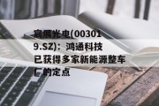 宸展光电(003019.SZ):鸿通科技已获得多家新能源整车厂的定点 宸展光电(003019.SZ):鸿通科技已获得多家新能源整车厂的定点