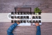 南方生意如何赚钱,策略与机遇共舞,南方生意赚钱策略与机遇共舞 南方生意如何赚钱,策略与机遇共舞,南方生意赚钱策略与机遇共舞