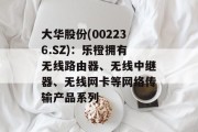 大华股份(002236.SZ):乐橙拥有无线路由器、无线中继器、无线网卡等网络传输产品系列 大华股份(002236.SZ):乐橙拥有无线路由器、无线中继器、无线网卡等网络传输产品系列