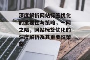 深度解析网站标签优化的重要性与策略，一网之隔，网站标签优化的深度解析及其重要性策略