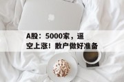 A股:5000家,逼空上涨!散户做好准备 A股:5000家,逼空上涨!散户做好准备