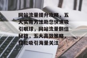 网站流量提升攻略，五大实用方法助您快速吸引眼球，网站流量翻倍秘籍，五大高效策略，轻松吸引海量关注