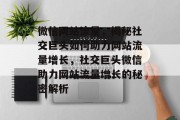 微信网站流量，揭秘社交巨头如何助力网站流量增长，社交巨头微信助力网站流量增长的秘密解析